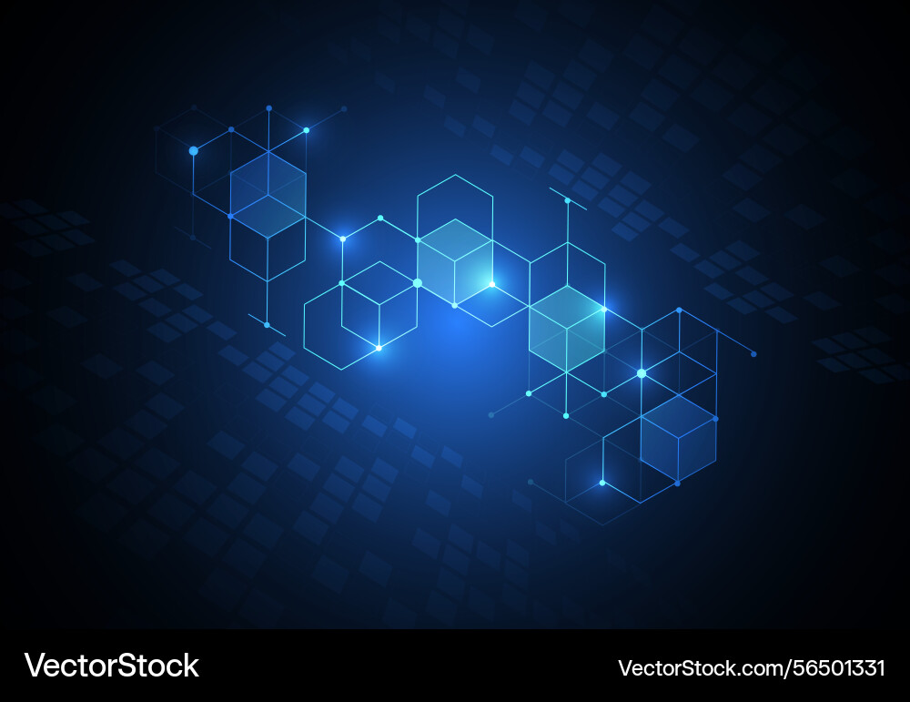 Abstract blockchain digital technology concept Abstract blockchain digital technology concept vector image
