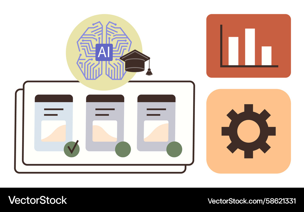 AI Data Analysis & Learning Vector Image