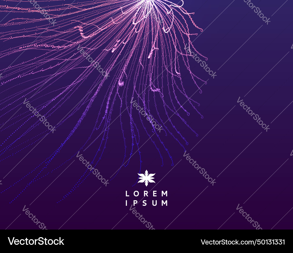 Array with dynamic particles 3d futuristic Array with dynamic particles 3d futuristic vector image
