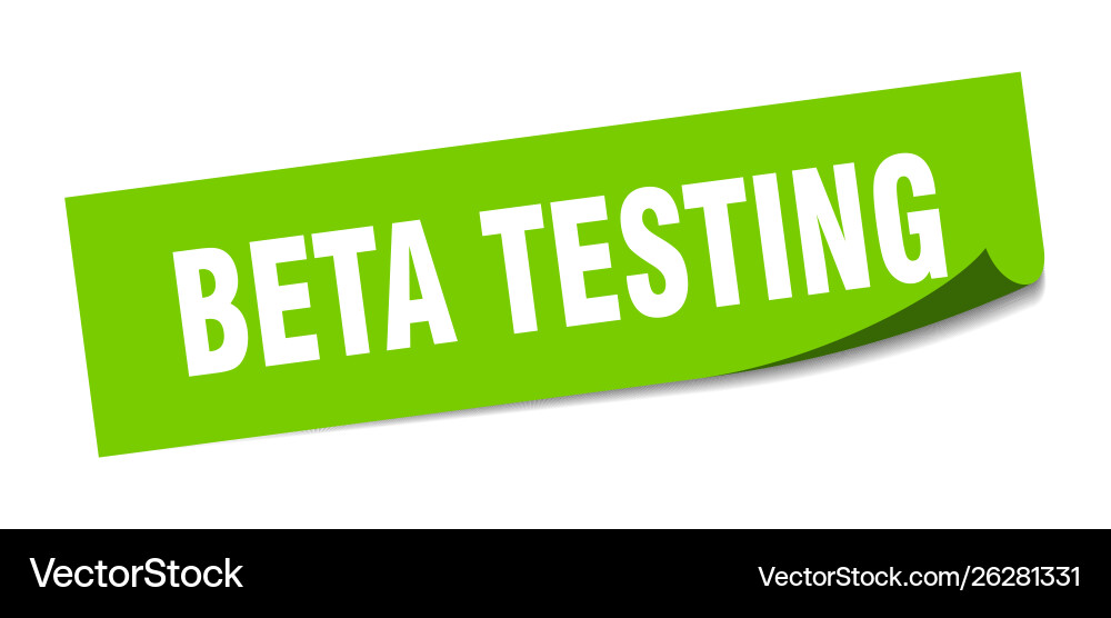 Beta testing sticker square isolated vector image