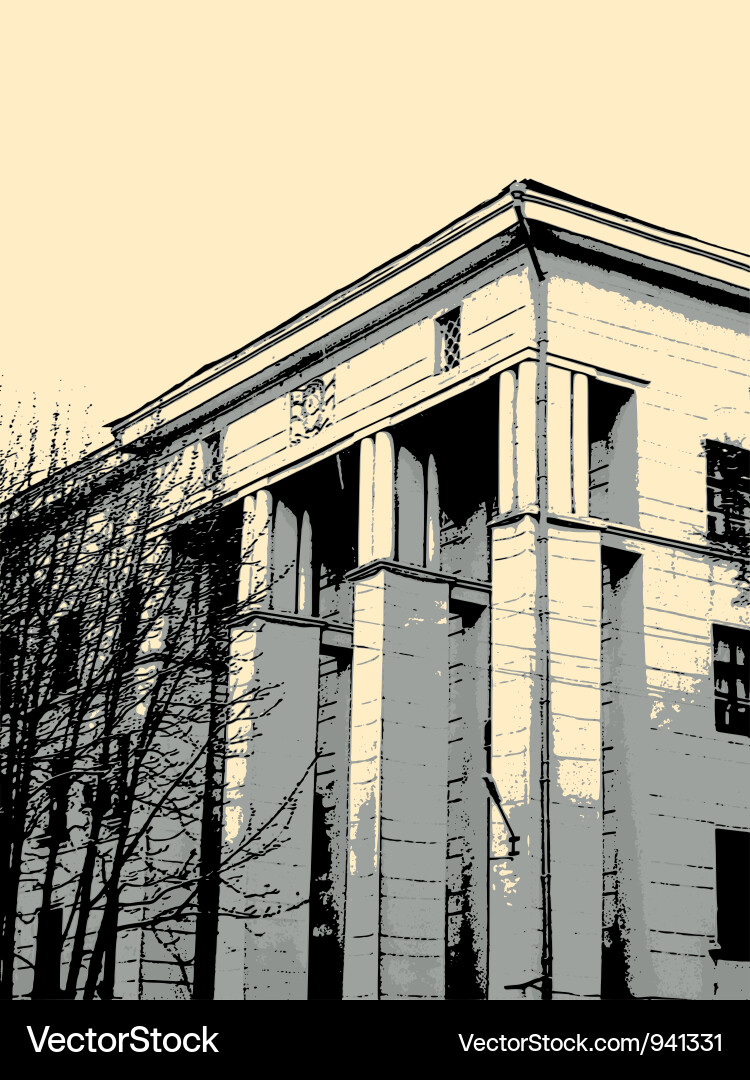 Building in grunge style Vector Image