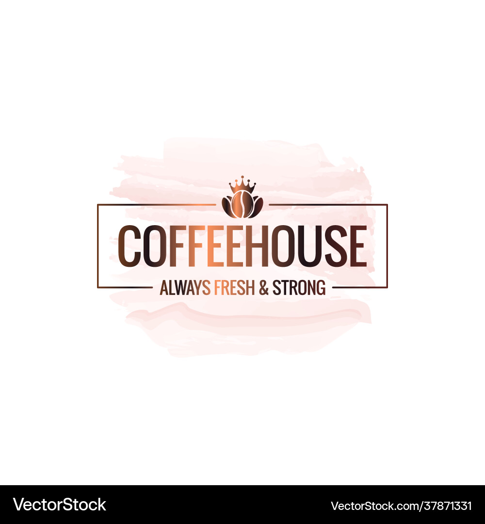 Coffee beans watercolor logo art design background vector image