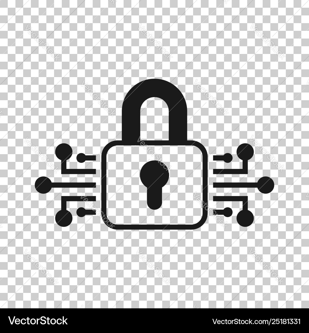Cyber security icon in transparent style padlock Cyber security icon in transparent style padlock vector image
