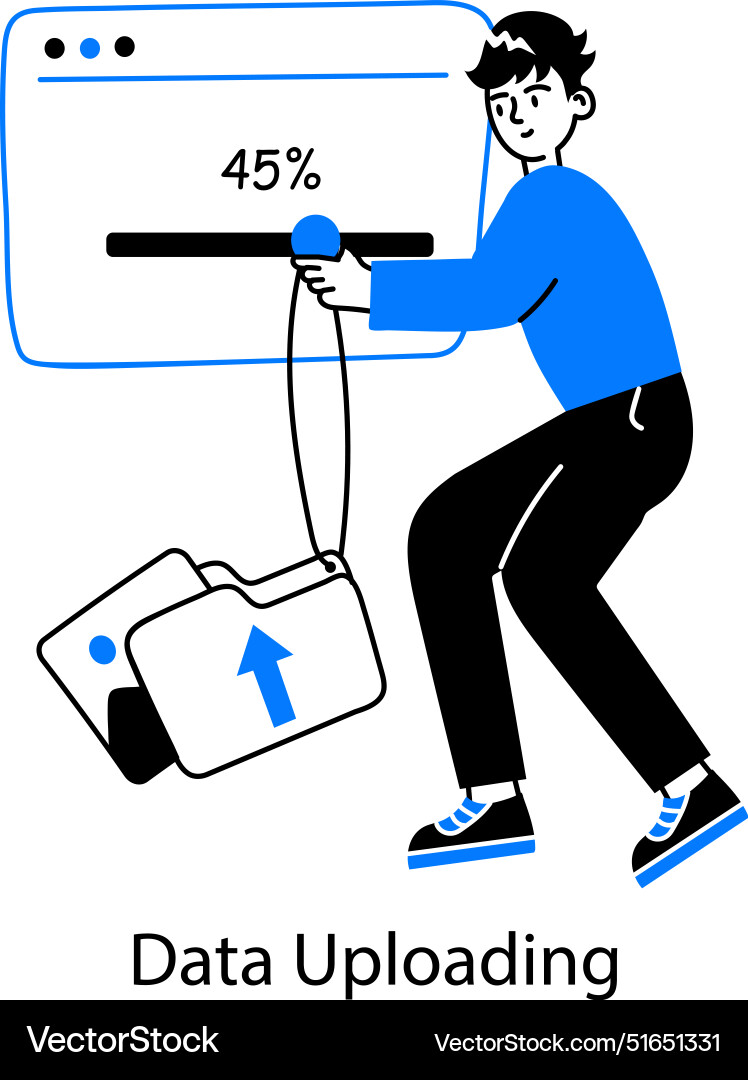 Data uploading vector image