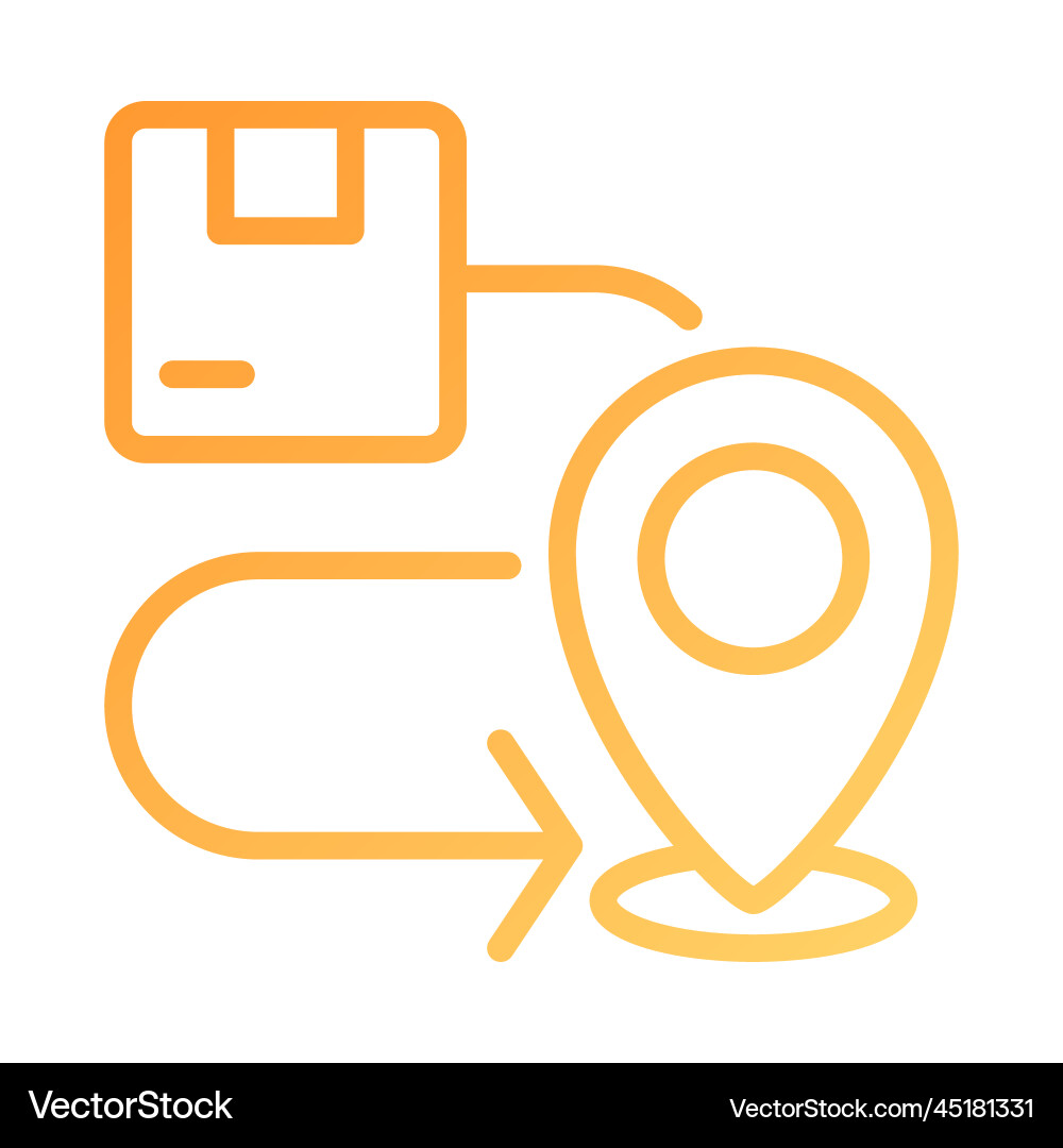 Delivery route pixel perfect gradient linear icon Delivery route pixel perfect gradient linear icon Vector Image