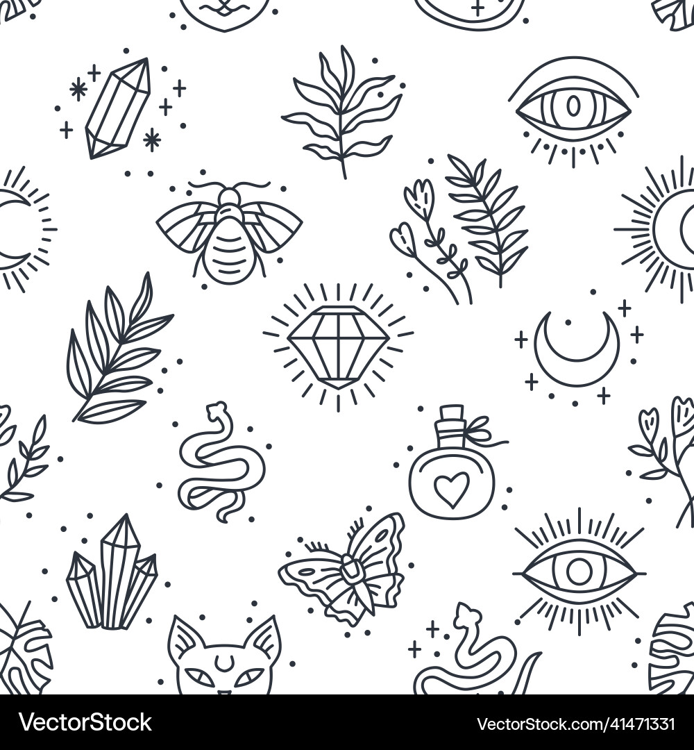 Elegant celestial seamless pattern with boho Elegant celestial seamless pattern with boho vector image