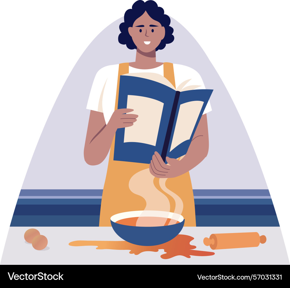 Flat showing a character trying to fo Vector Image