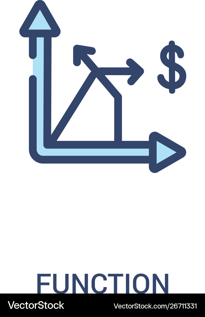Function concept 2 colored icon simple line Function concept 2 colored icon simple line vector image