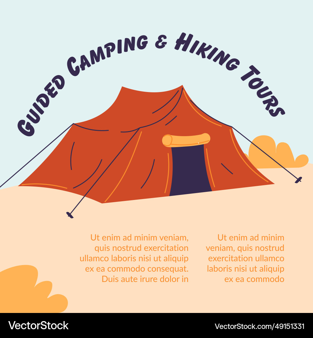 Geführte Camping- und Wandertouren Zelturlaub Geführte Camping- und Wandertouren Zelturlaub vektorbild