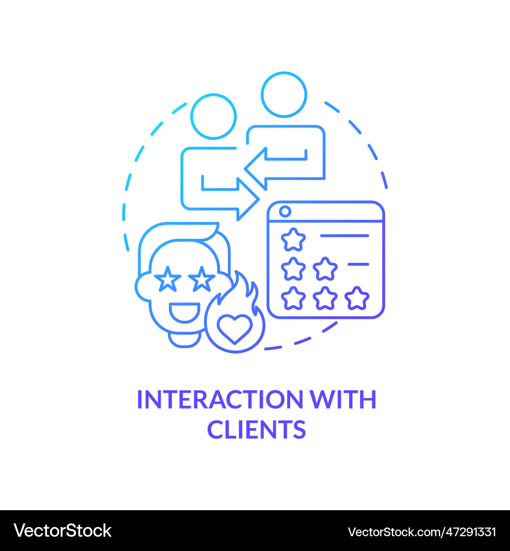 Interaction with clients blue gradient concept Interaction with clients blue gradient concept Vector Image
