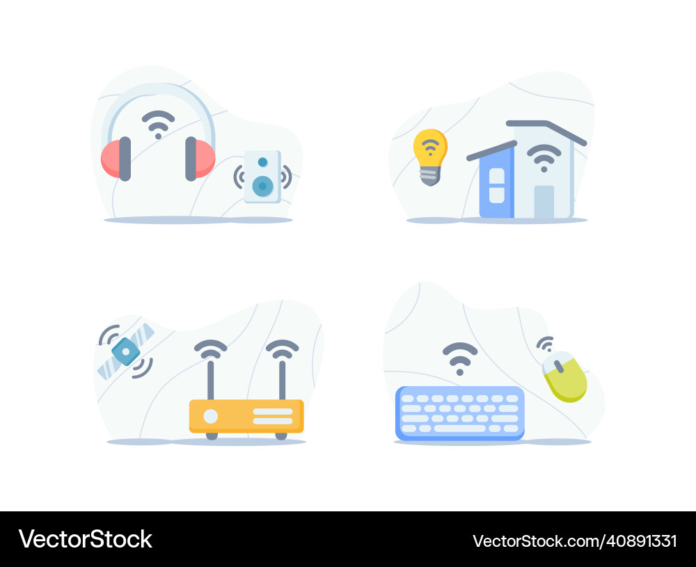 Iot internet of things technology simple icon set vector image