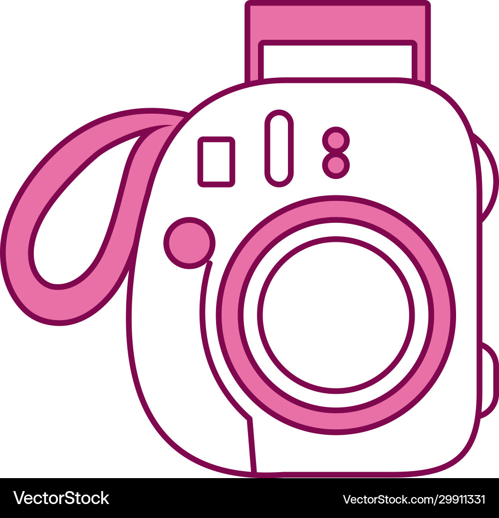 Isolated camera device half line color style vector image