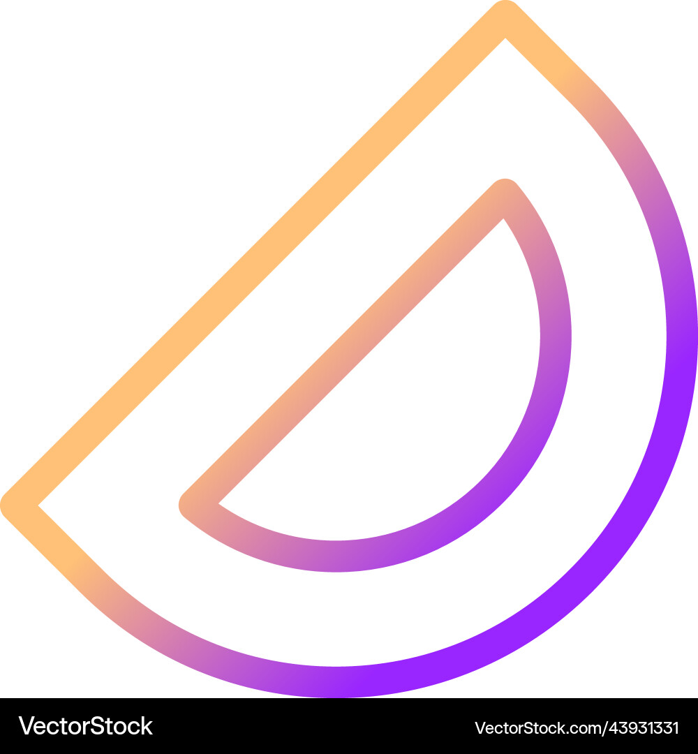 Protractor pixel perfect gradient linear ui icon vector image
