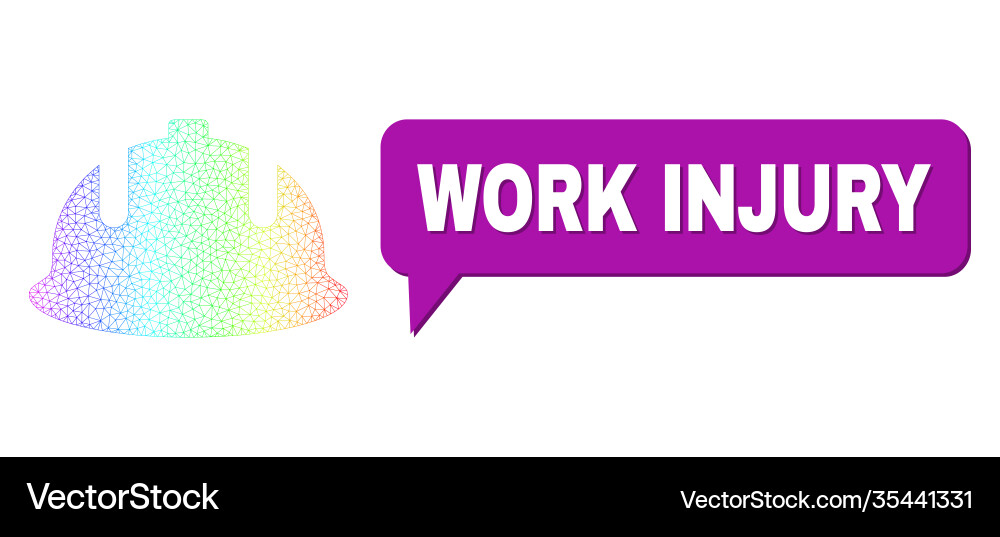 Rainbow net gradient construction helmet icon Rainbow net gradient construction helmet icon Vector Image