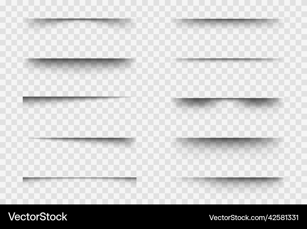 Realistic shadow effect set isolated Realistic shadow effect set isolated vector image