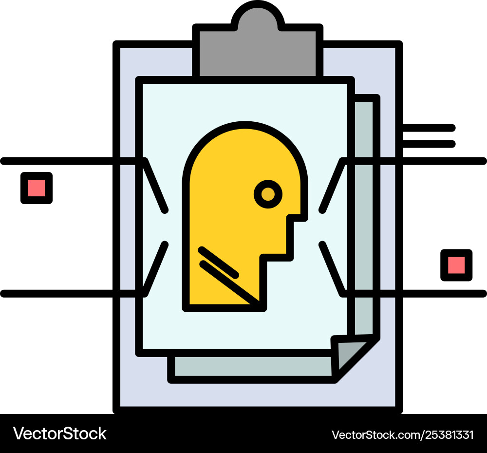 Report card file user id flat color icon Report card file user id flat color icon vector image