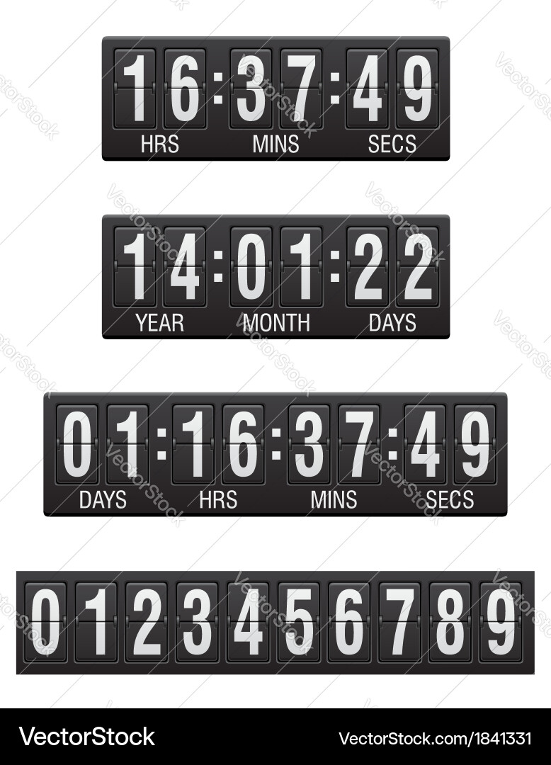 Retro Digital Countdown Timer vector image