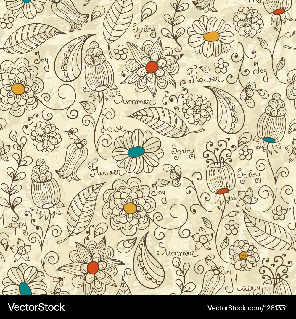 Retro Floral Pattern Vector Image