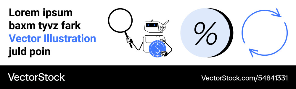 Robot analyzing data with magnifying glass Robot analyzing data with magnifying glass Vector Image