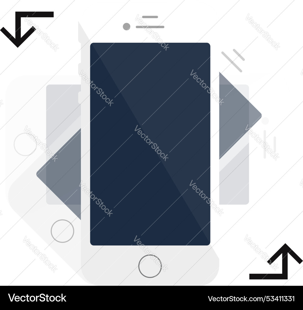 Rotate your phone instruction in a flat style Rotate your phone instruction in a flat style vector image