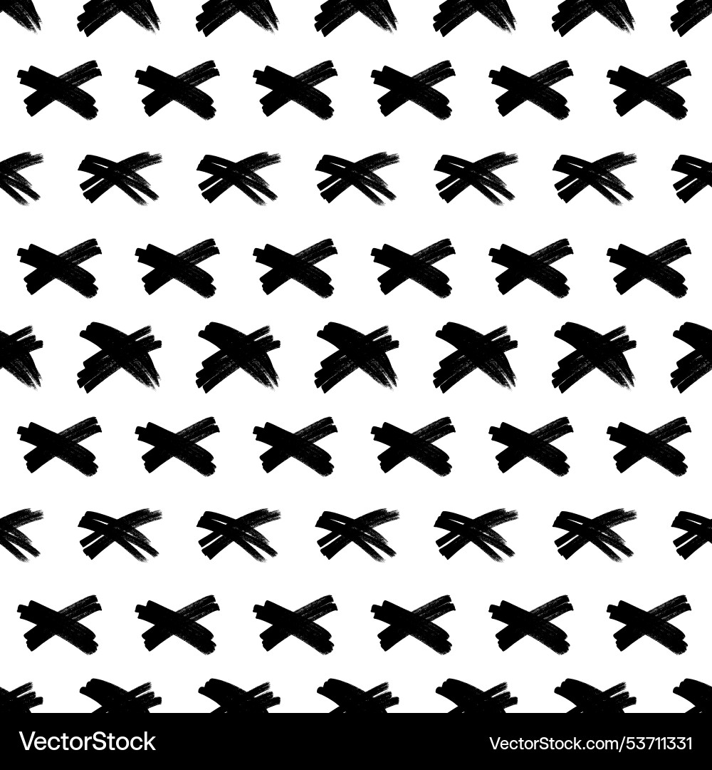 Seamless pattern with hand drawn cross symbols Seamless pattern with hand drawn cross symbols vector image