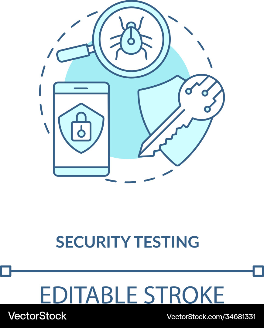 Security testing concept icon Security testing concept icon Vector Image