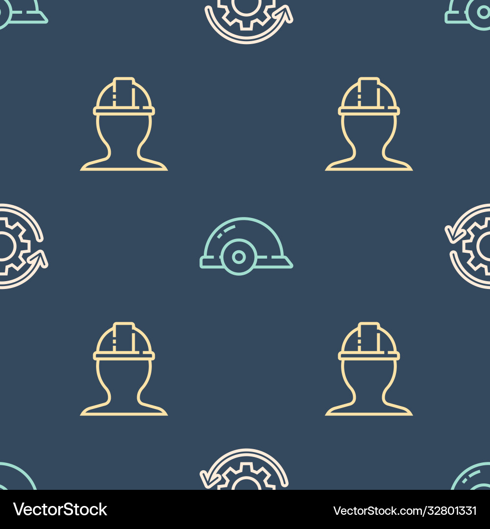 Set line gear and arrows as workflow worker Set line gear and arrows as workflow worker vector image