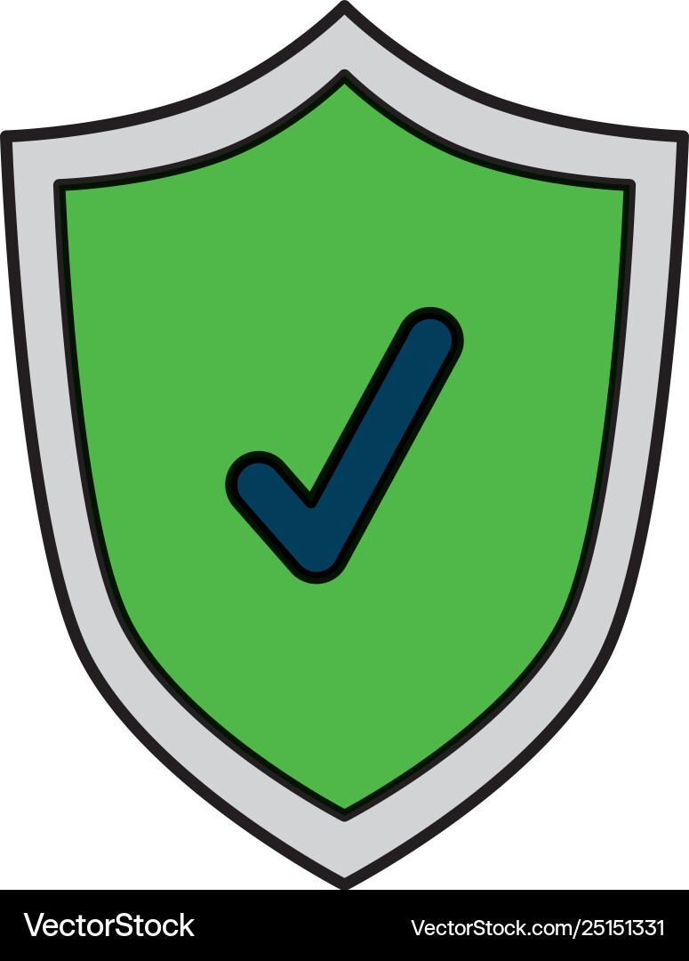 Shield with check symbol vector image