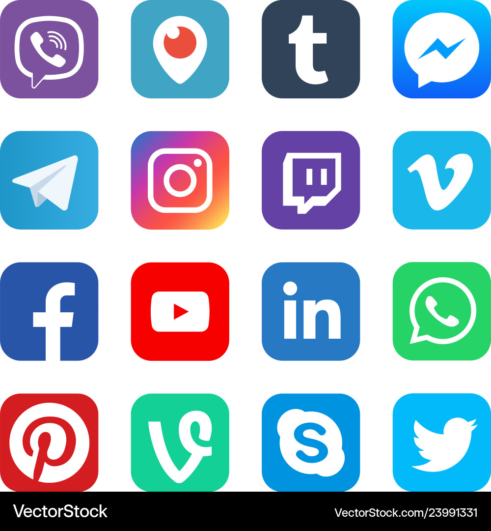 Social media icons inspired by facebook vector image