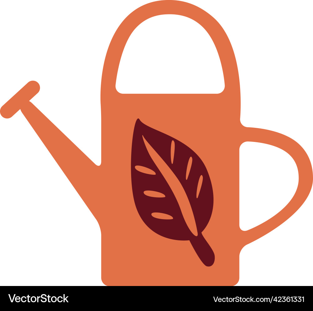 Watering can semi flat color object Watering can semi flat color object vector image