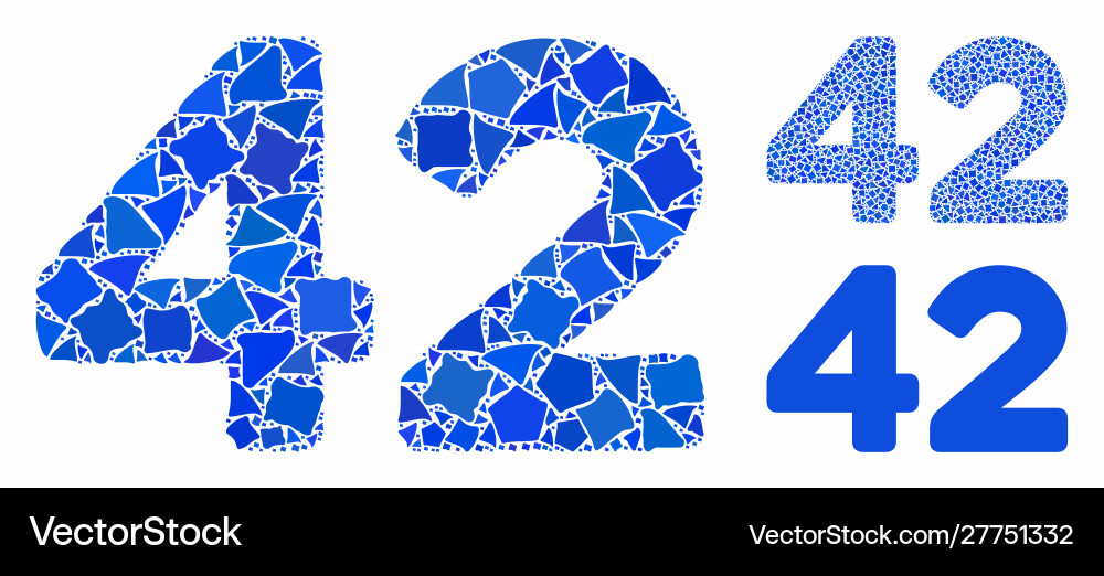 42 digits text composition icon uneven parts 42 digits text composition icon uneven parts vector image
