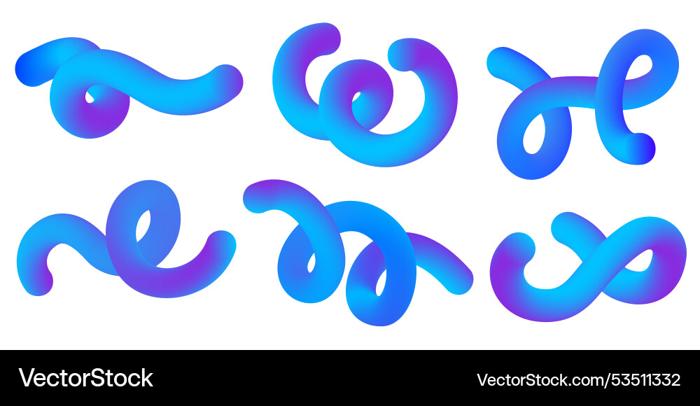 Abstract 3D Gradient Shapes Vector Image