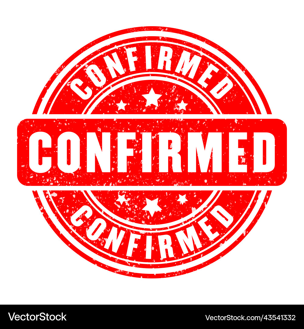 Art red grunge confirmed stamp isolated on white Art red grunge confirmed stamp isolated on white vector image