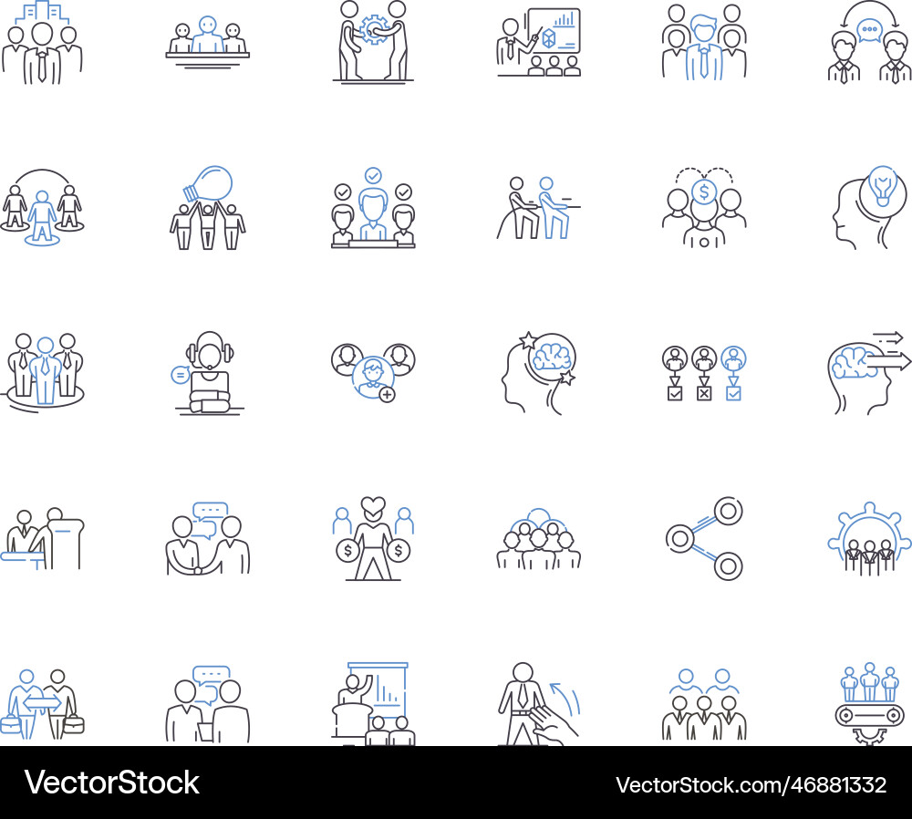 Associates line icons collection partnership Associates line icons collection partnership vector image