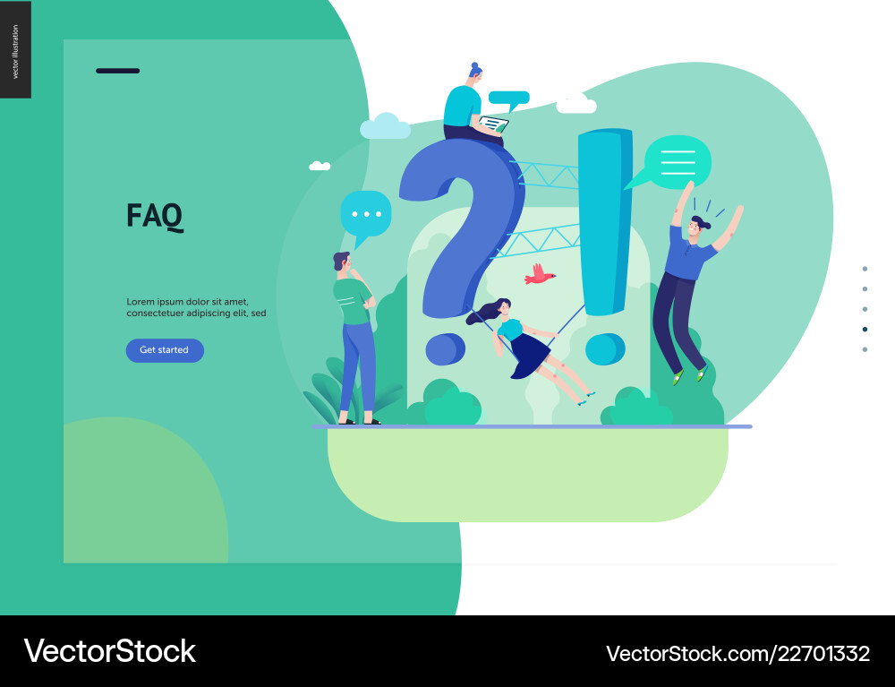 Business series - faq web template Vector Image