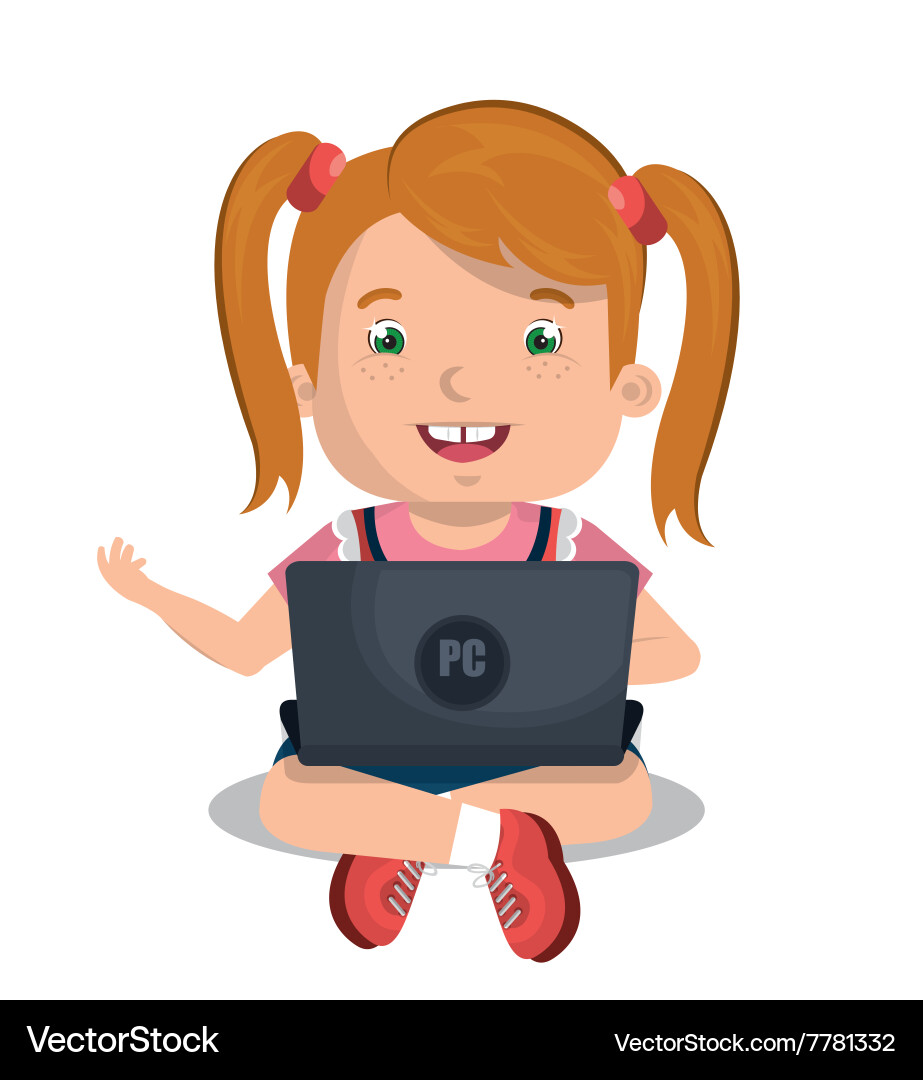 Children using computer design Vector Image
