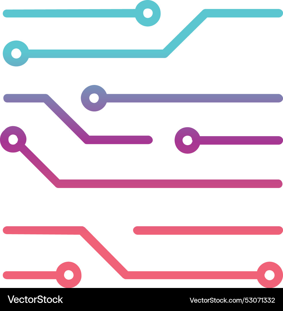 Circuit line gradient design Vector Image