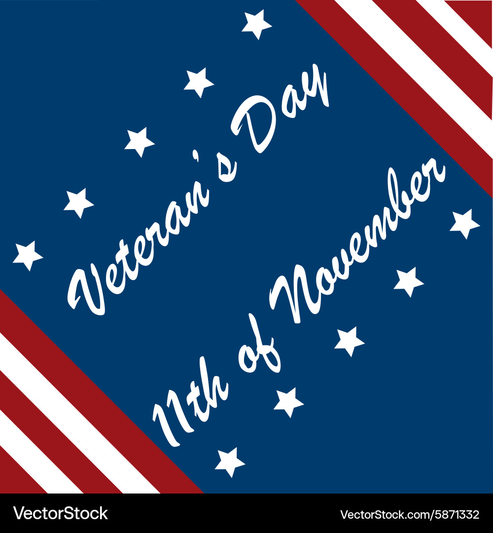 Colored background with text for veterans day vector image