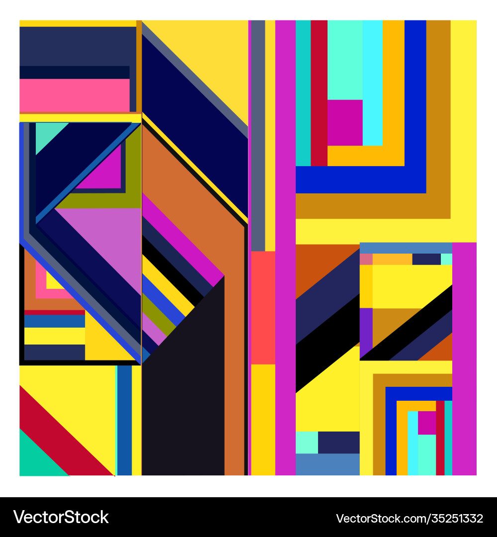 Colorful geometric and curve background pattern Vector Image