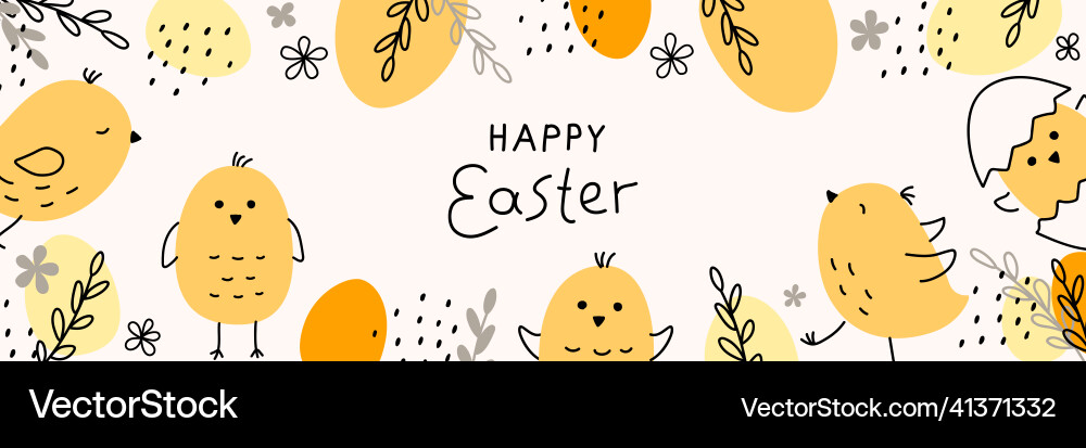 Easter banner fashionable design vector image