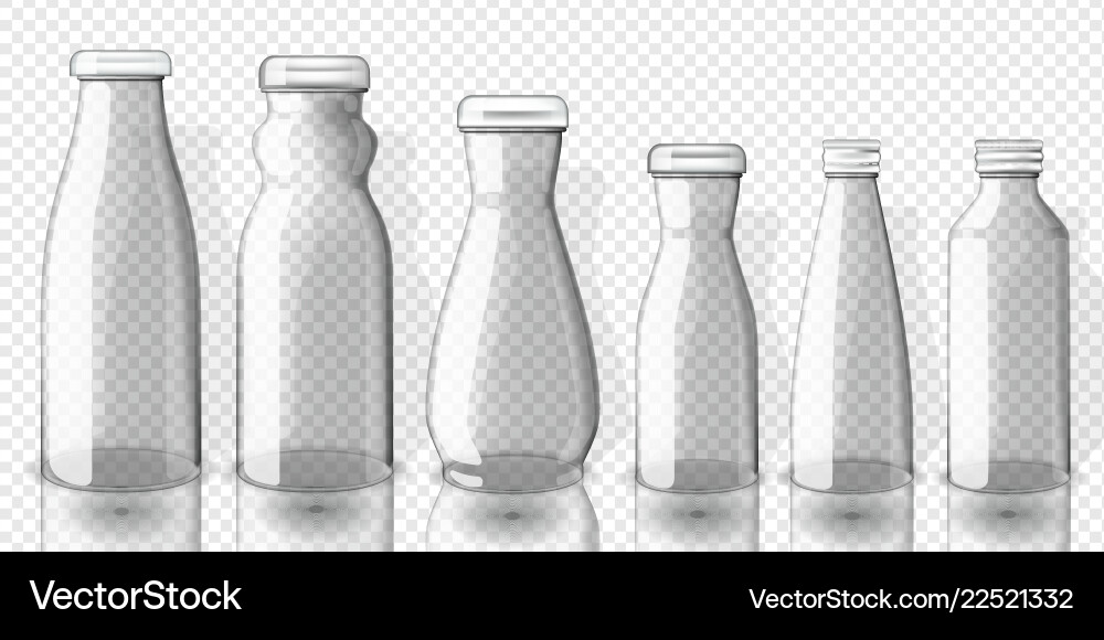 Empty Juice Bottles Mockup - Transparent Backgroun vector image
