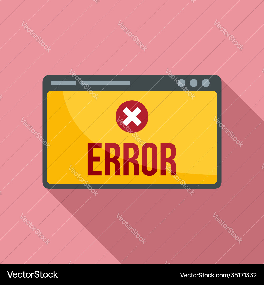 Error web page icon flat style Vector Image