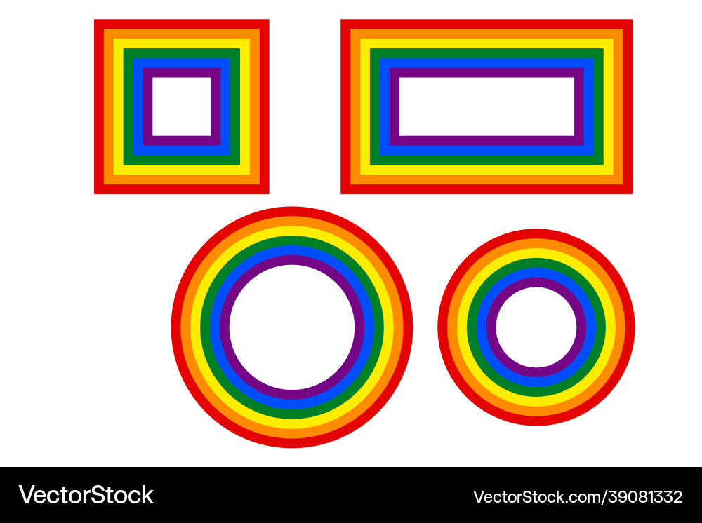 Flag lgbt icons round and squared frames Flag lgbt icons round and squared frames Vector Image