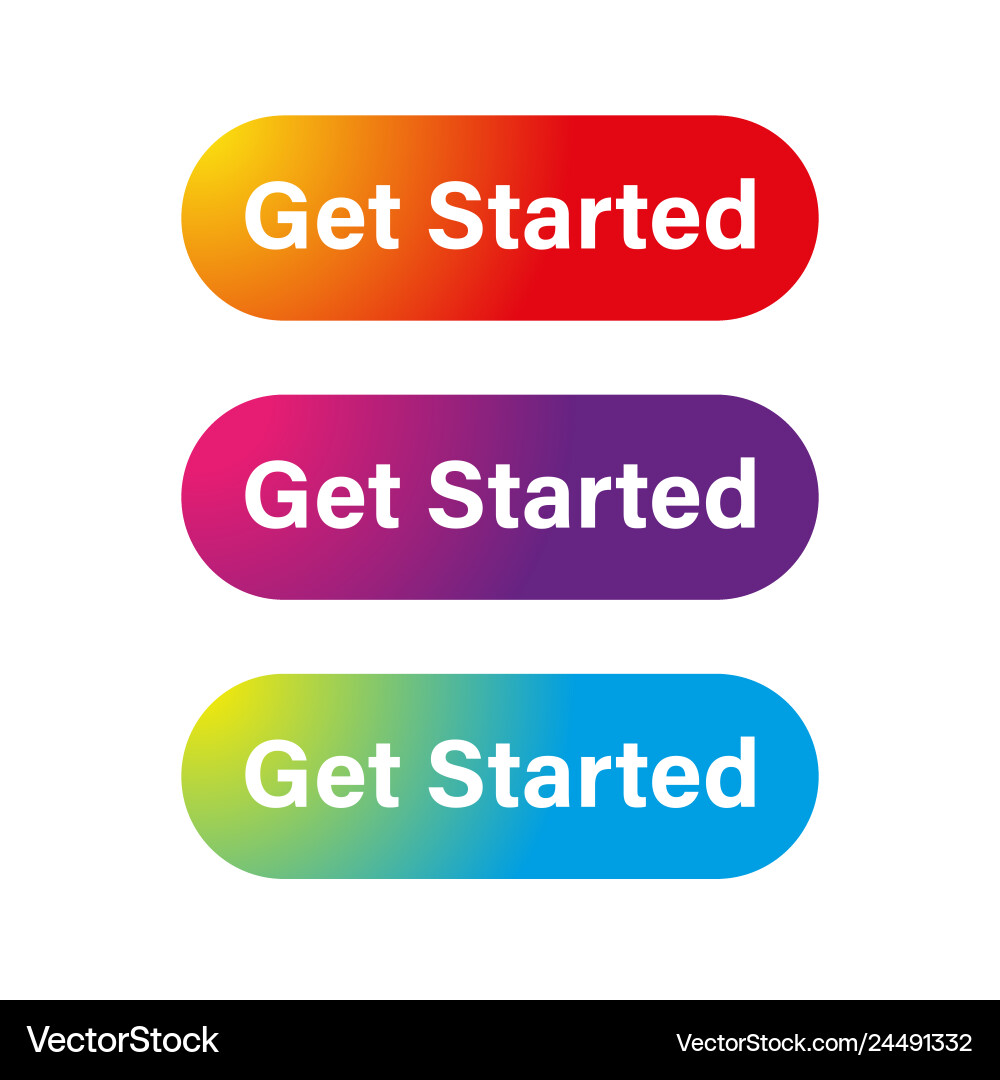 Get started call to action button vector image