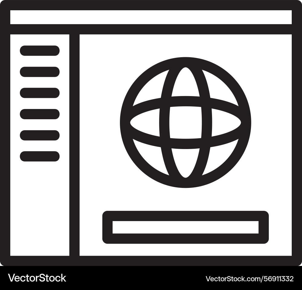 Globe linear style icon design vector image
