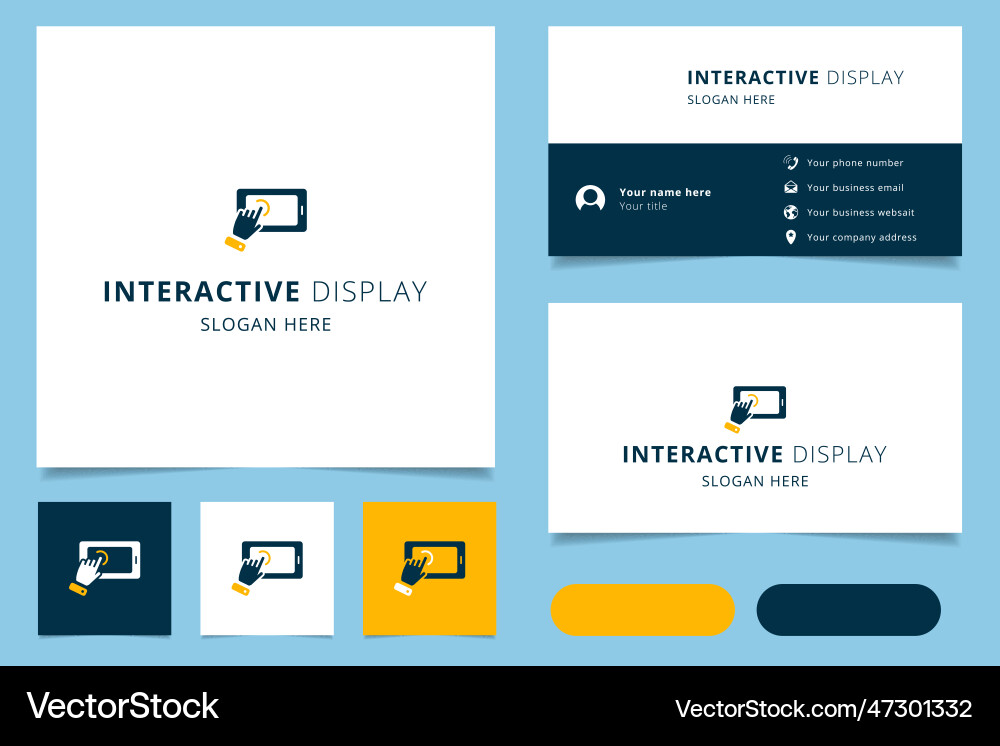Interactive display logo design with editable Interactive display logo design with editable vector image