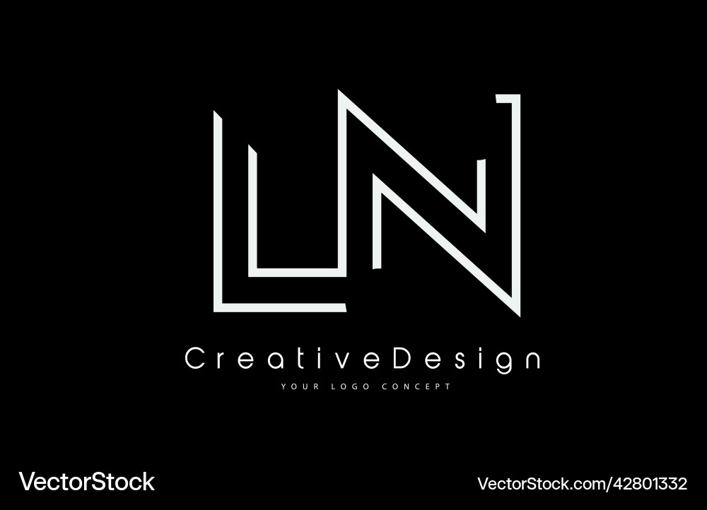 Ln l n Buchstaben Logo Design in weißen Farben Vektorbild