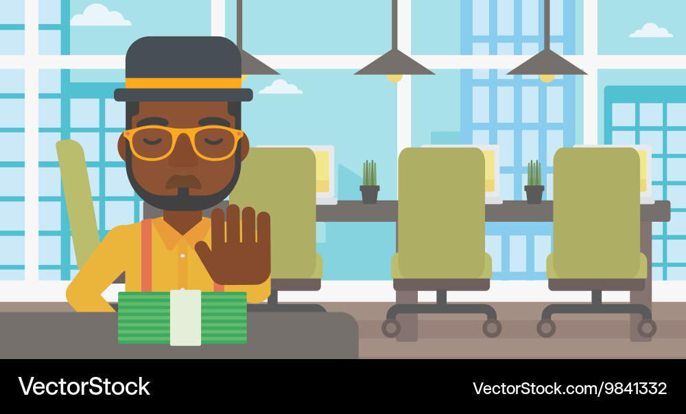 Man refusing bribe Vector Image