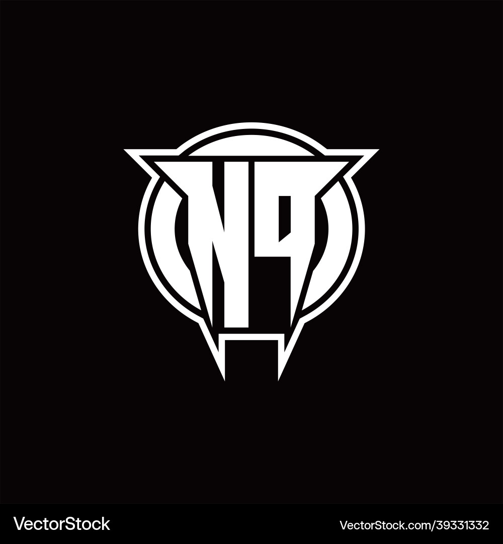 Np logo monogram with circle rounded shape design vector image