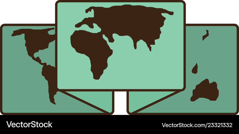 Paper map guide with pin location vector image